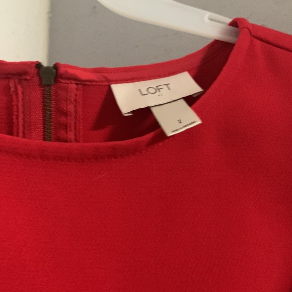 LOFT pre loved red dress size 2 - Picture 4 of 5